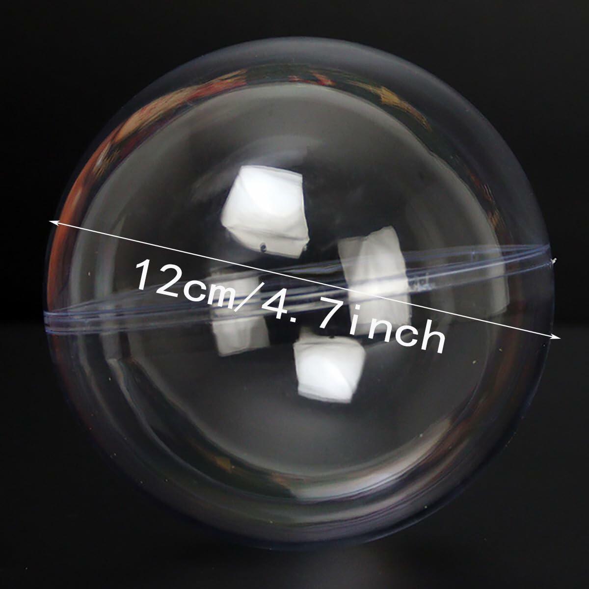 10PCS 120MM Clear Plastic Fillable Baubles Ornaments DIY Xmas Decor