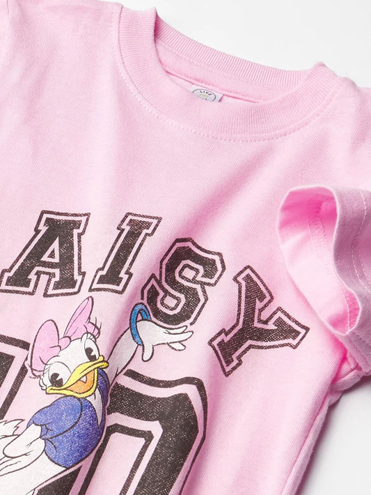 Disney Daisy Duck Girls Light Pink Solid Crew Tee Shirt XL
