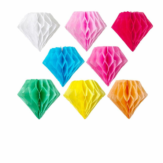 8pcs 10in Paper Honeycomb Balls Multicolor Tissue Pom Poms Party Decor