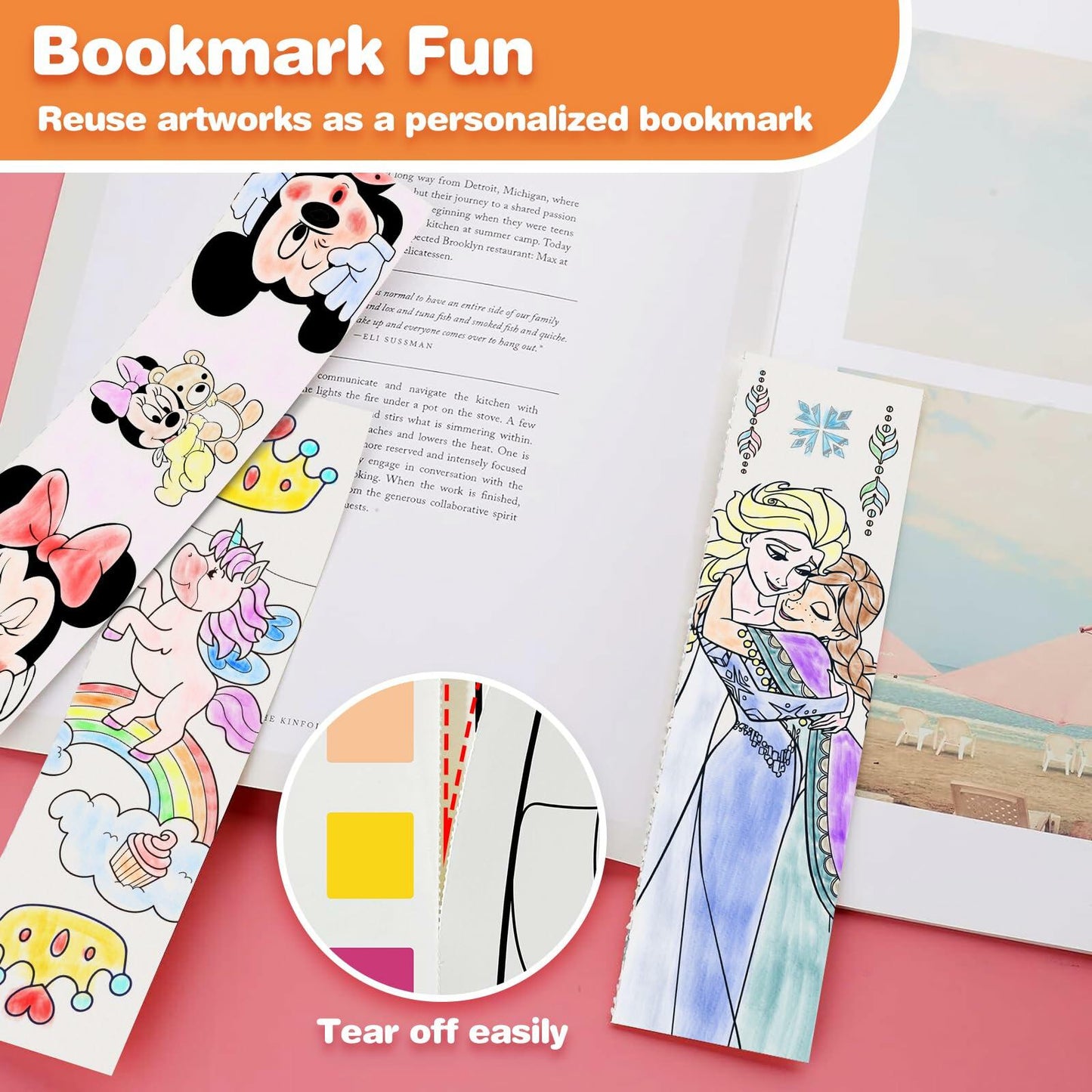 Paint with Water Mermaid Coloring Book Kit Travel Toy Mess Free for Kids