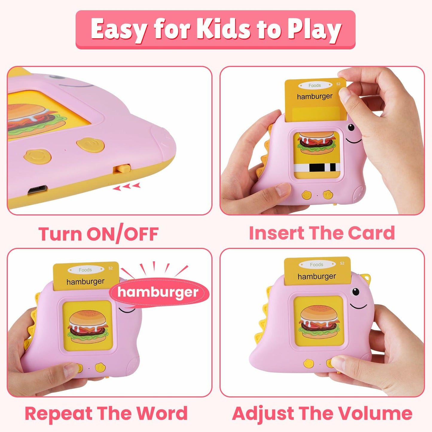Quanquer Cook Busy Book with Talking Flash Cards 224 Sight Words Toddler Toy