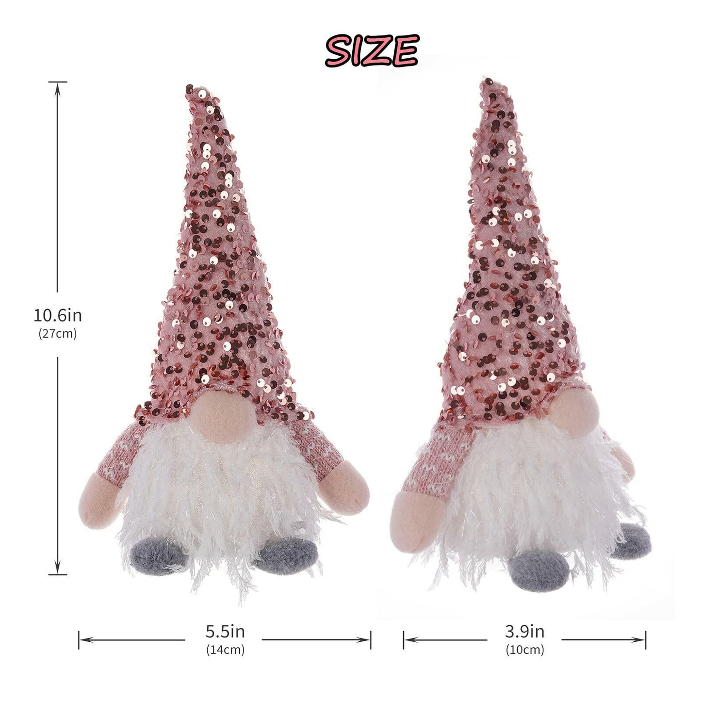 USILAND 2-Pack Pink Lighted Sequin Tabletop Decorations Handmade
