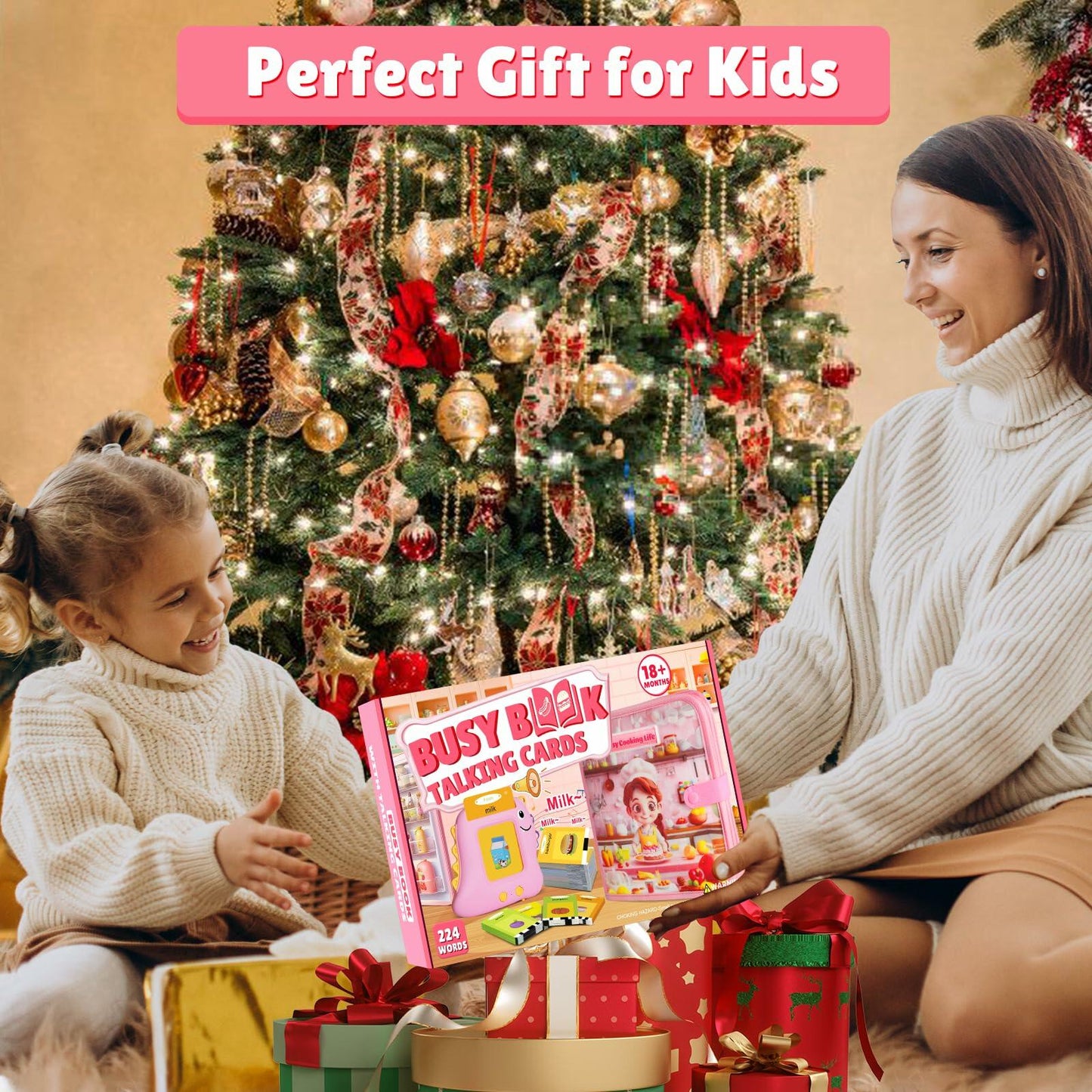 Quanquer Cook Busy Book with Talking Flash Cards 224 Sight Words Toddler Toy