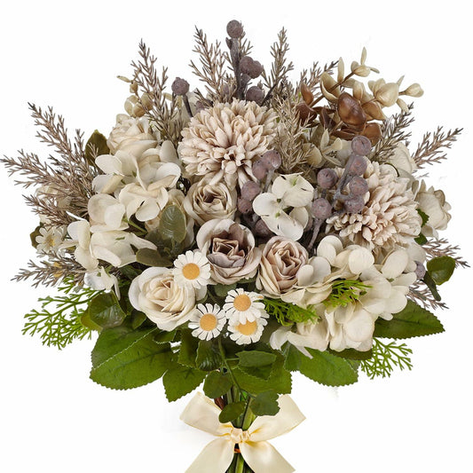 Kimkusia Silk Artificial Flowers Bridal Wedding Decor Bouquet Faux Silk Roses