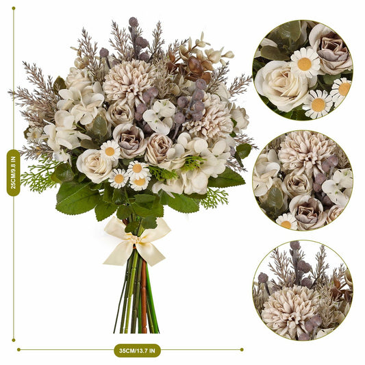 Kimkusia Silk Artificial Flowers Bridal Wedding Decor Bouquet Faux Silk Roses
