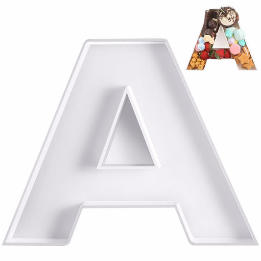 Yerliker 10'' White Acrylic Charcuterie Letter Box Reusable Fillable Tray