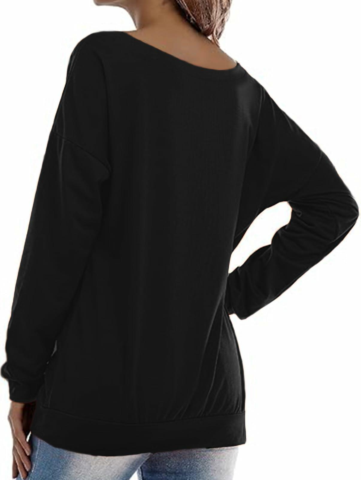 Roshop Women's BCTU Off Shoulder Baggy Long Sleeve Sweatshirt Size 3XL