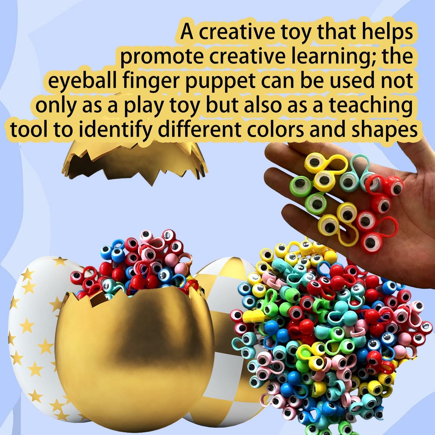 100 PCS Eye Finger Puppets Toys Set Wiggly Eyeball Finger Puppets Party Favors