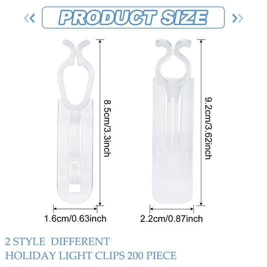 Queekay 30 Pack Clear Christmas Light Clips Universal Outdoor Gutter Shingle