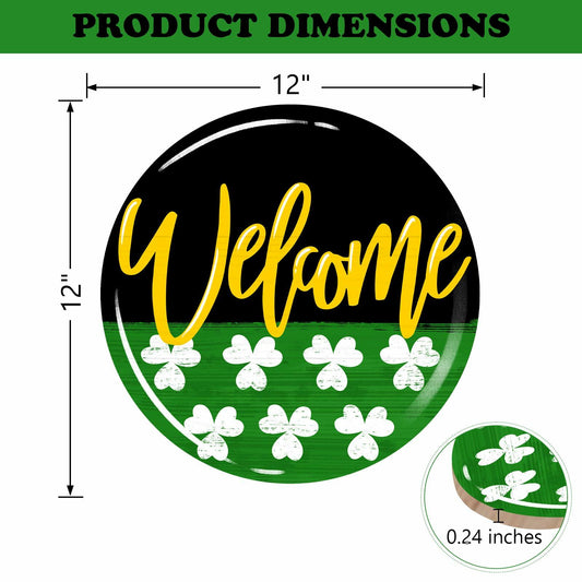 Bolisom St. Patrick's Day Shamrock Wood Door Sign Outdoor Porch Decor