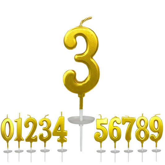wusiyork Number 3 Birthday Candle Style A Single Unit Cake Decoration