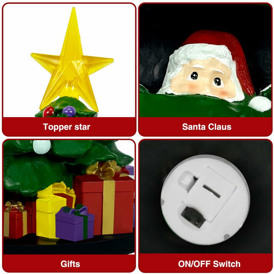 EVOLUX Mini Christmas Tree 2FT with Lights Ornaments Star Tabletop Decor