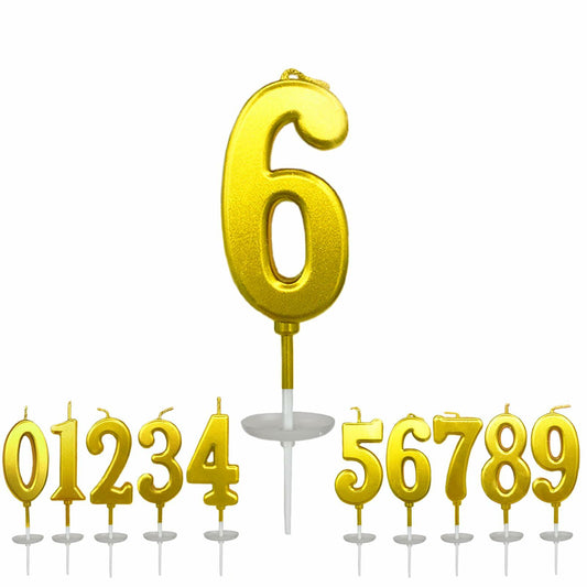 wusiyork Number 6 Birthday Candle Cake Decoration 1pc