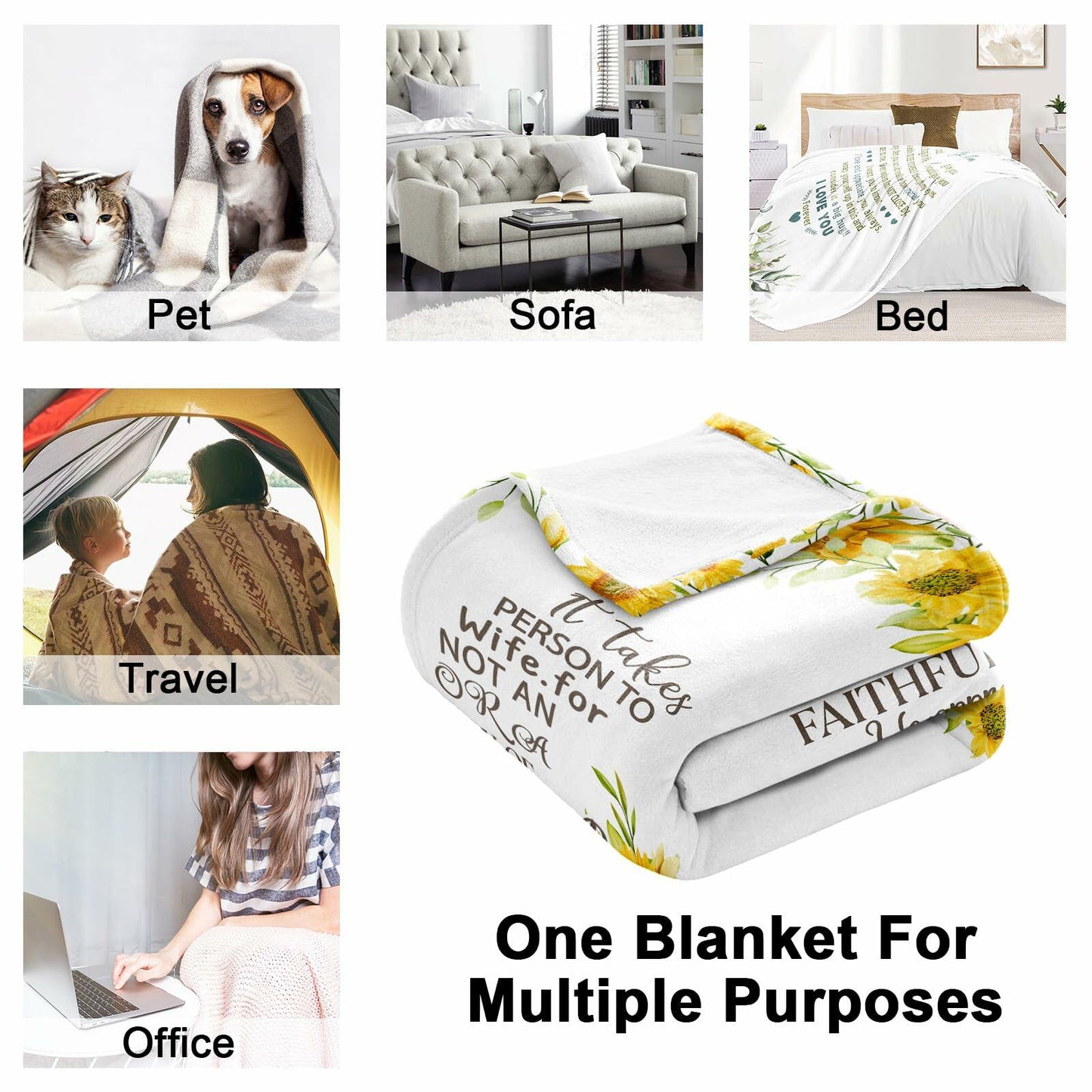 JTUOW Sunflower Blanket Pastor Appreciation Christian Gift 60x50
