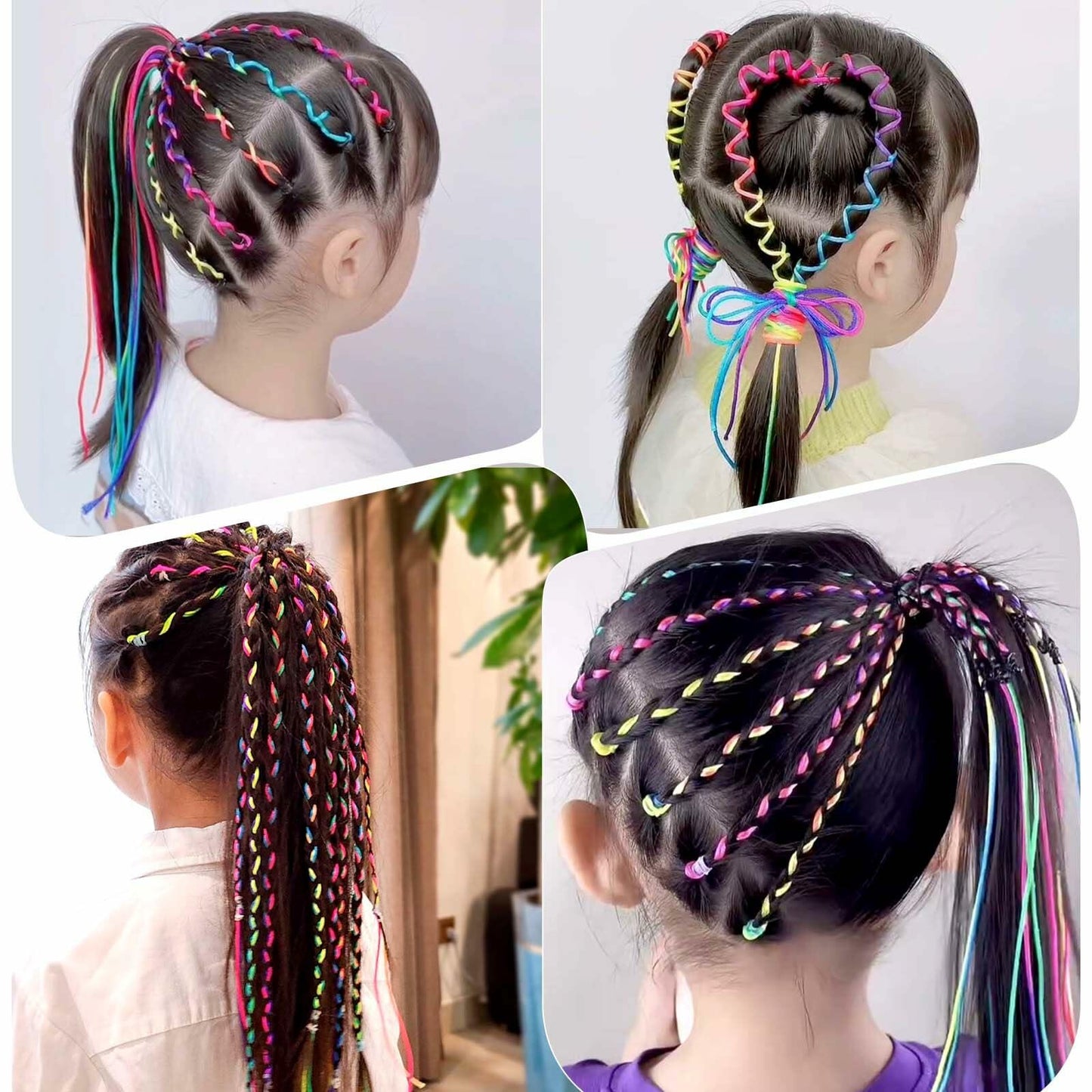 Dimeho 30pcs Hair Wrap String Braiding Hair Tie Band Bright Silver