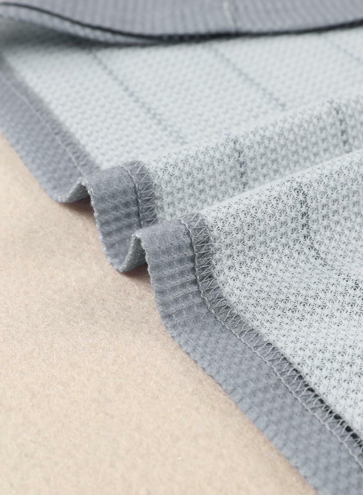 EVALESS Womens Brown Waffle Knit Henley Top Long Sleeve Size XS