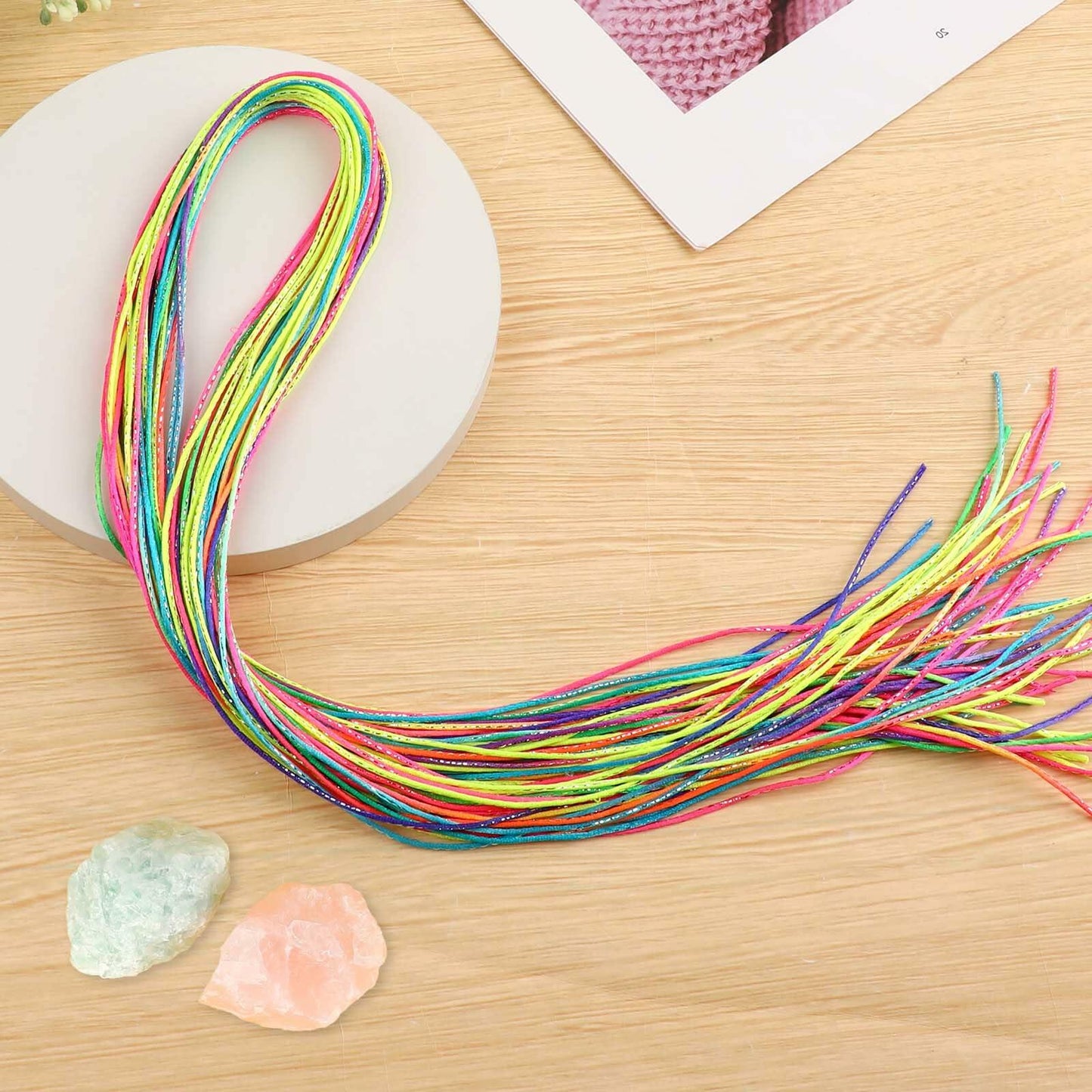 Dimeho 30pcs Hair Wrap String Braiding Hair Tie Band Bright Silver