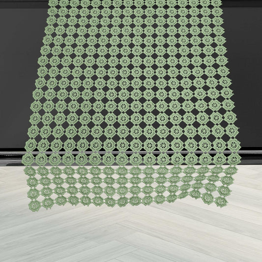 Elegant Comfort Table Runner Green Crochet Luxury Embroidery 16x20 Inch