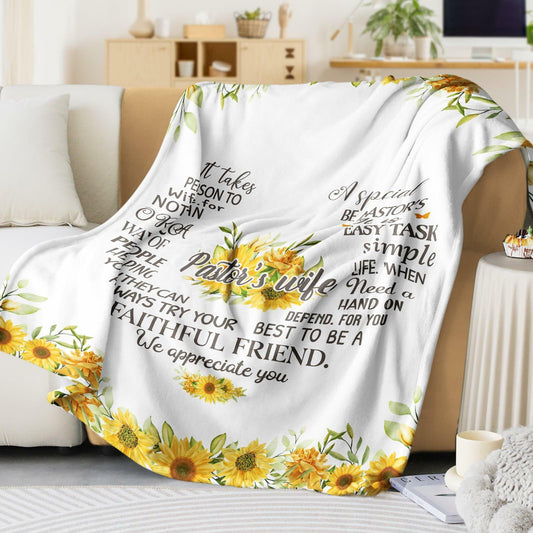 JTUOW Sunflower Blanket Pastor Appreciation Christian Gift 60x50