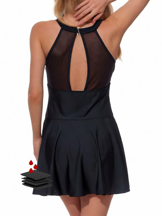 insgym SwimSkirt Bikini Bottoms Alpha Black Ruched Drawstring Size XX_L