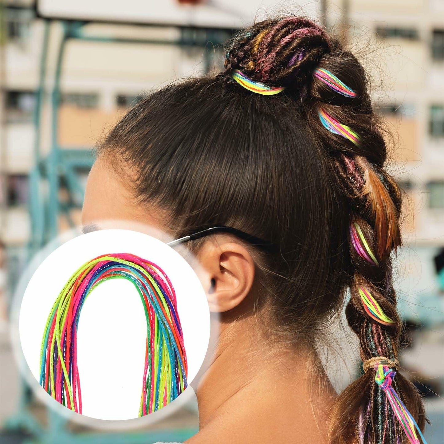 Dimeho 30pcs Hair Wrap String Braiding Hair Tie Band Bright Silver
