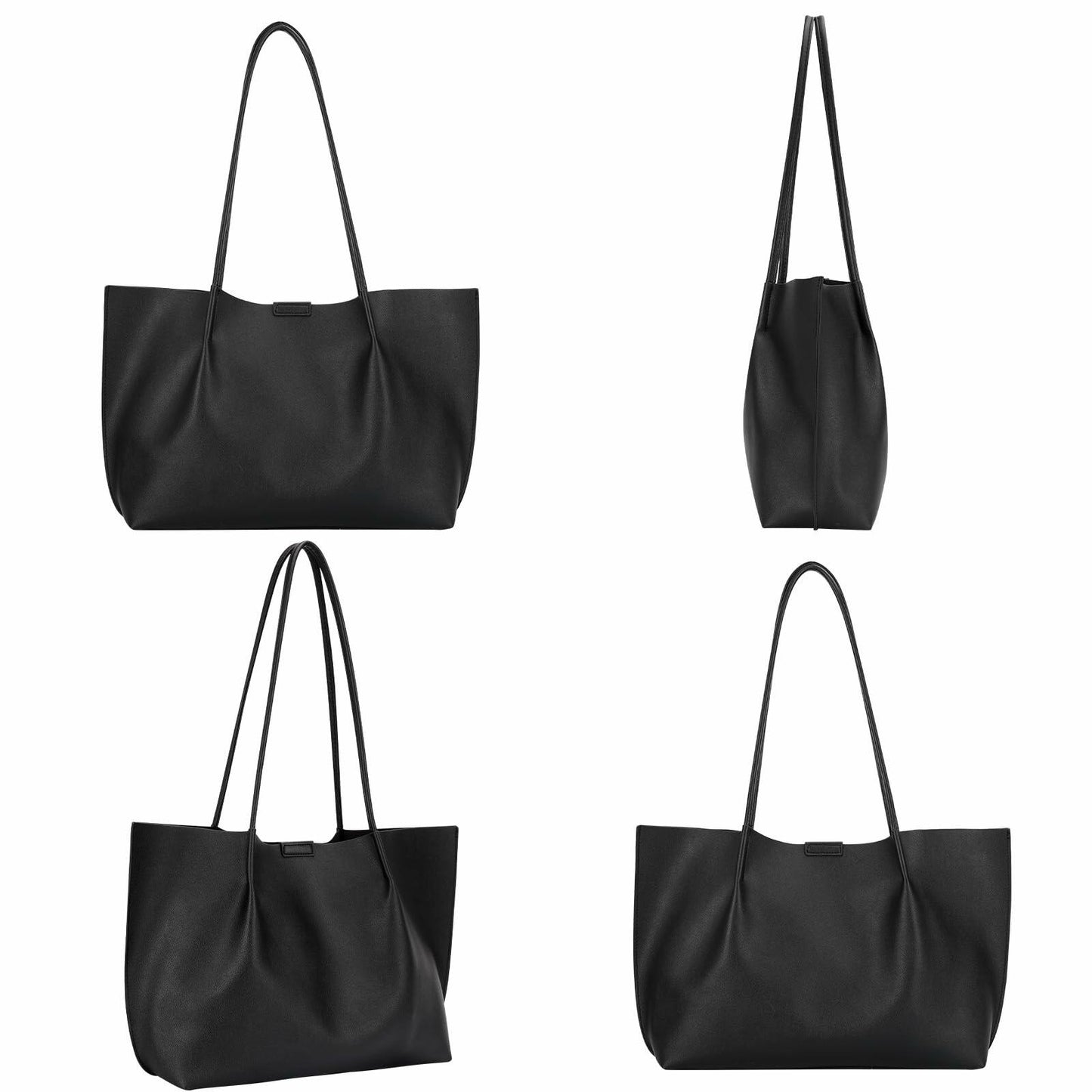 ZFZGFRCS Faux Leather Tote Bag Large Beige Handbag with Wallet