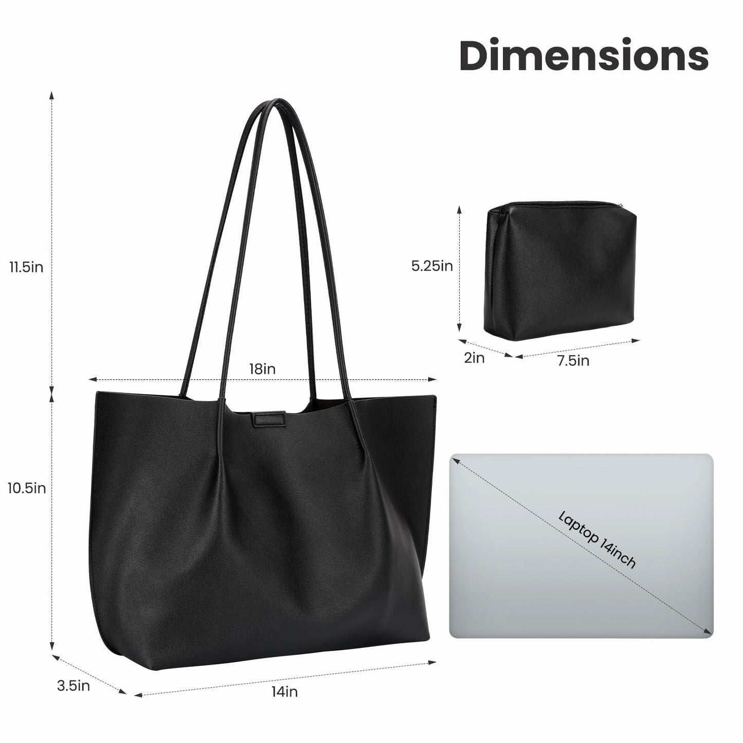 ZFZGFRCS Faux Leather Tote Bag Large Beige Handbag with Wallet