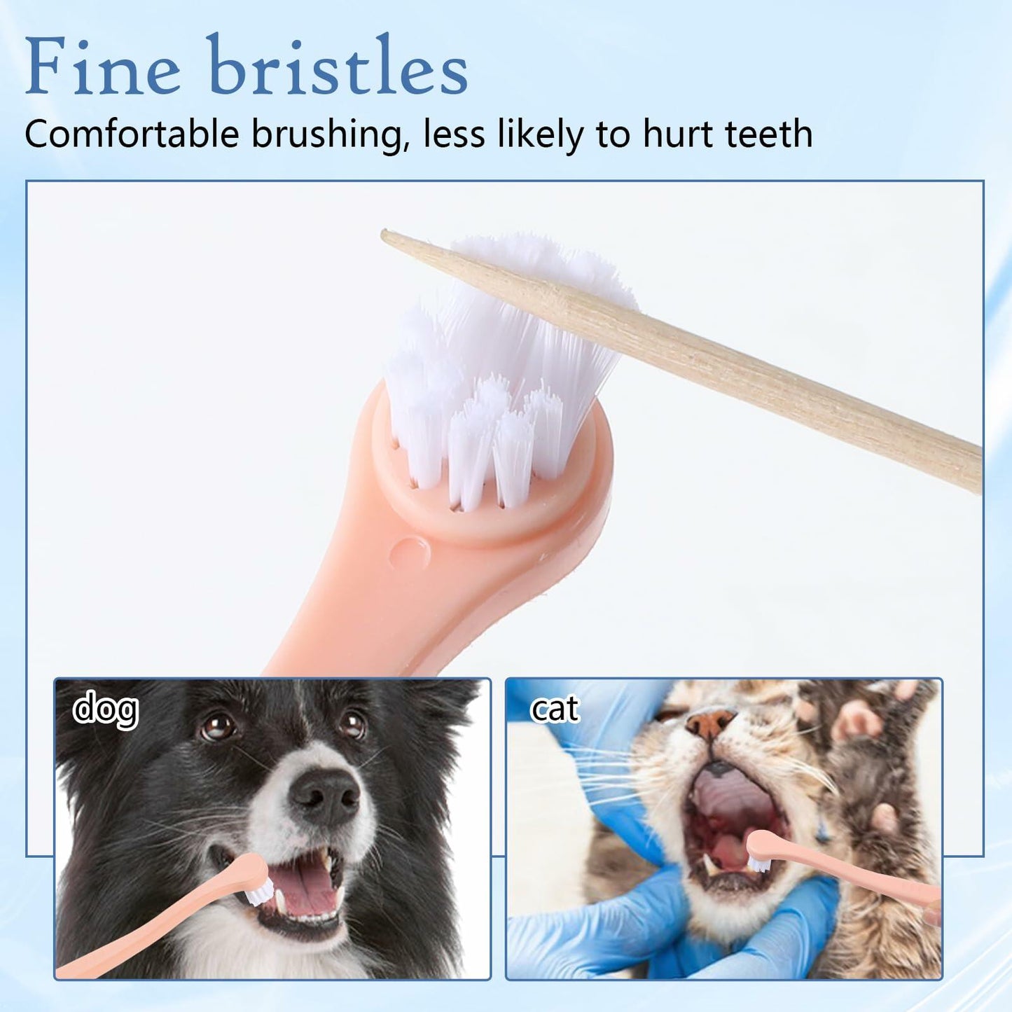 Dog Toothbrush 2 Pack Mini Head Soft Bristles Dental Care Kit Portable