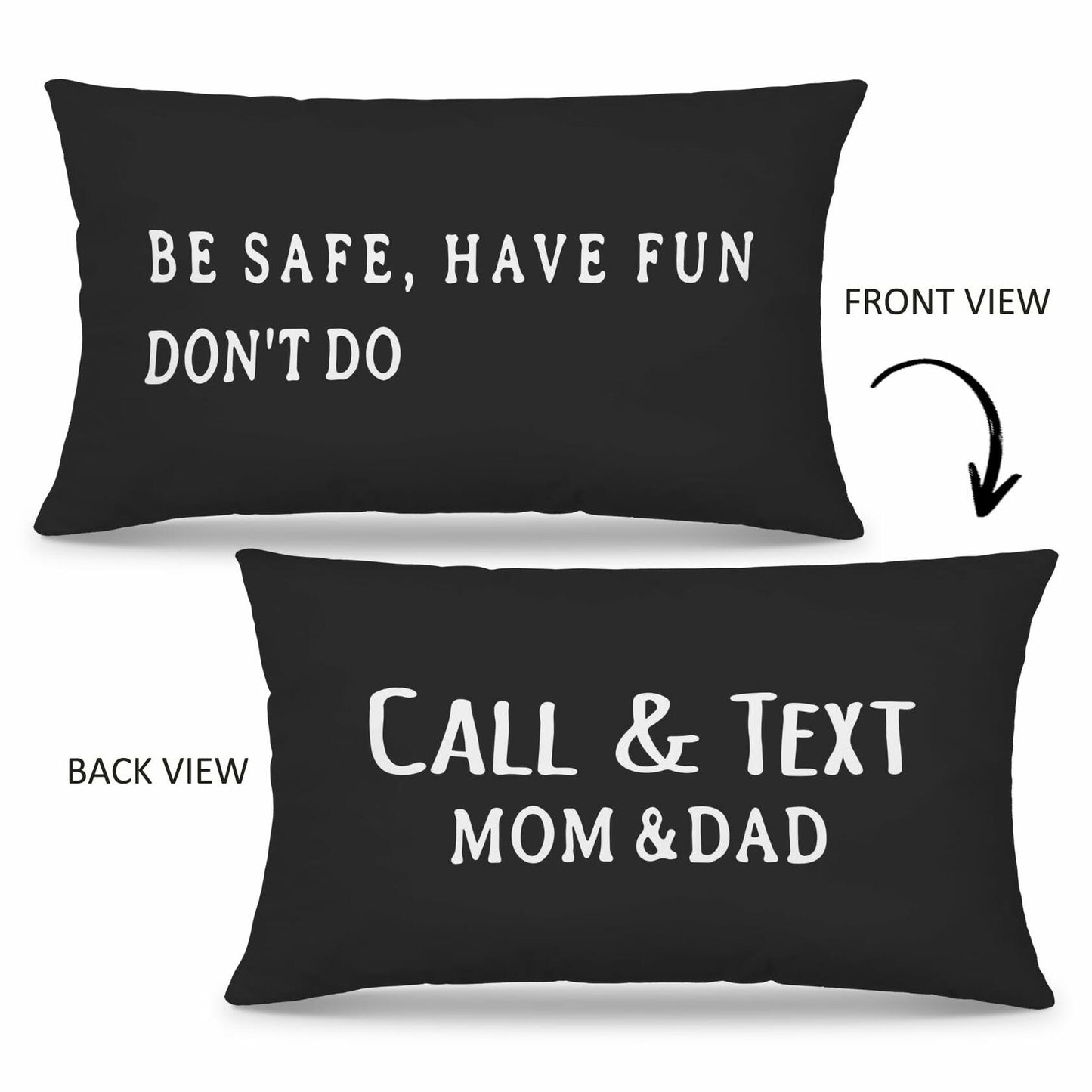Mingnei Call Your Mom Reversible Decorative Pillow Cover 12x20 Black