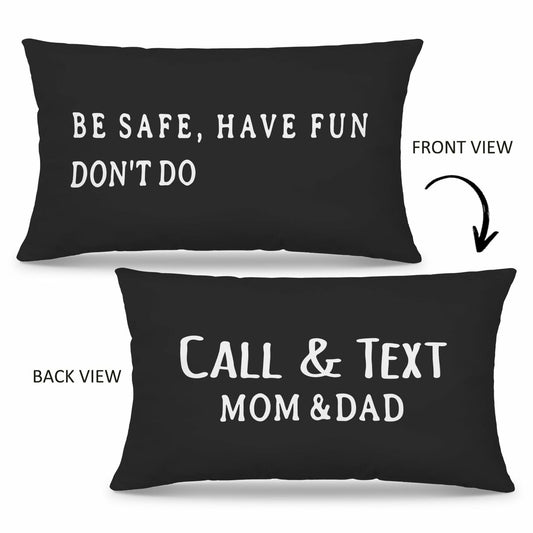 Mingnei Call Your Mom Reversible Decorative Pillow Cover 12x20 Black