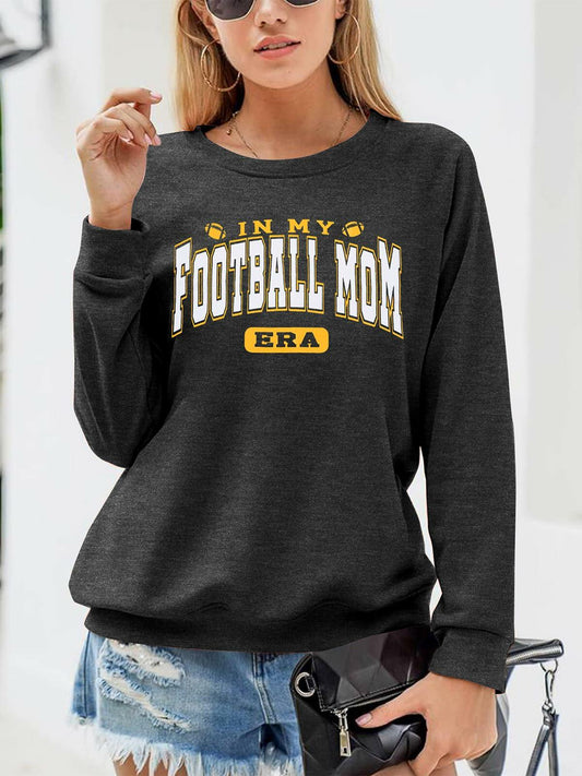 BANGELY Women's Football Mom Sweatshirt Crewneck Long Sleeve Dark Grey - XXL