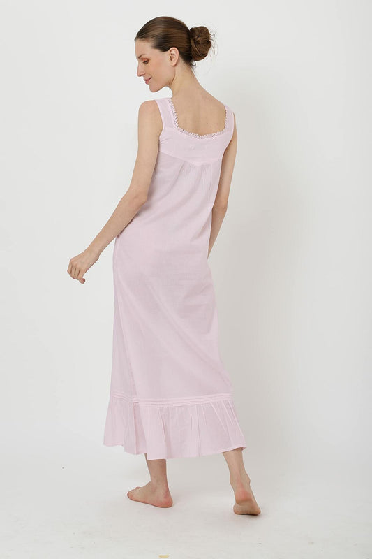 Miss Lavish London Pink Victorian Sleeveless Nightgown Cotton Size 6