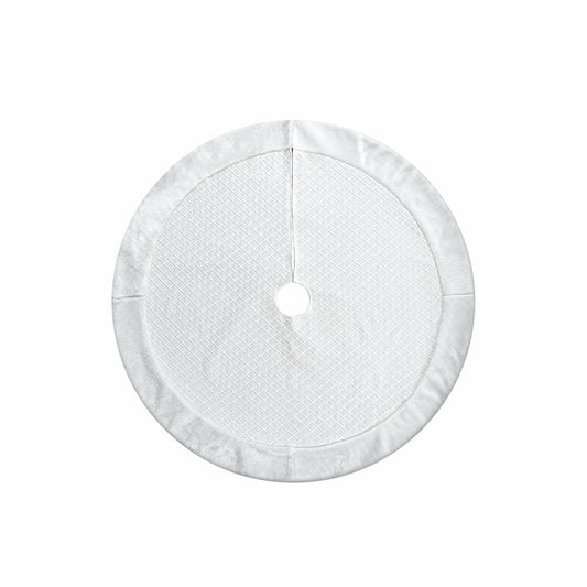 USILAND Christmas Tree Skirt White Faux Fur Rhombus Texture Size 32