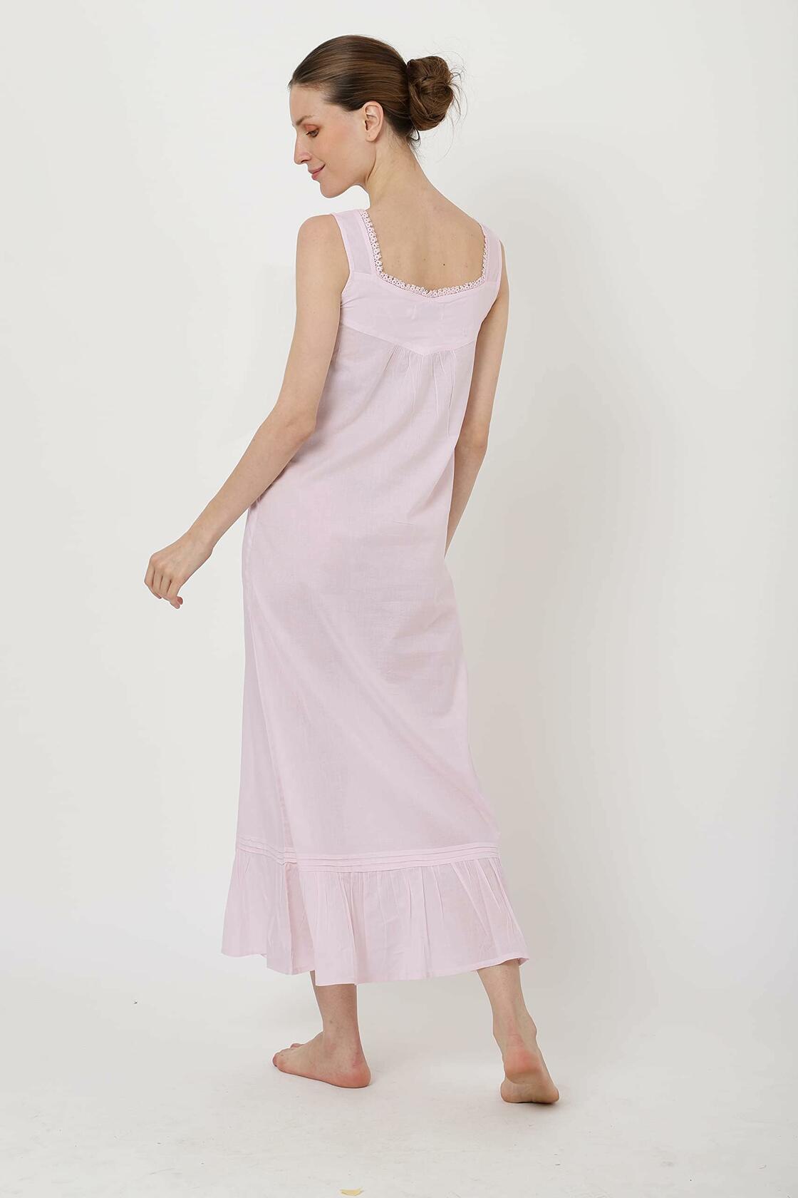 Miss Lavish London Pink Victorian Sleeveless Nightgown Cotton Size 6