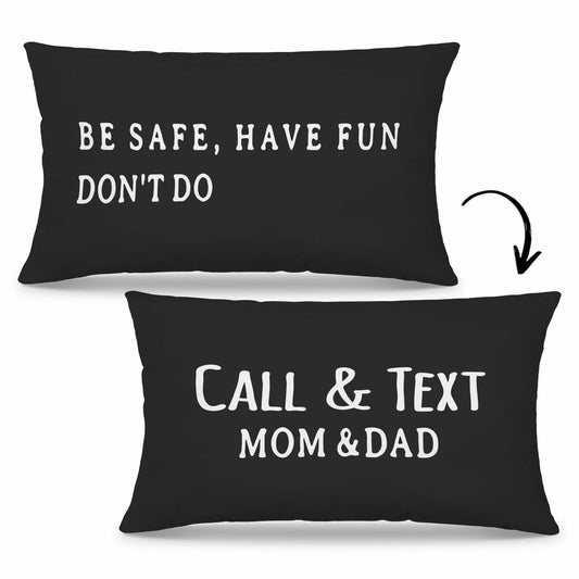Mingnei Call Your Mom Reversible Decorative Pillow Cover 12x20 Black