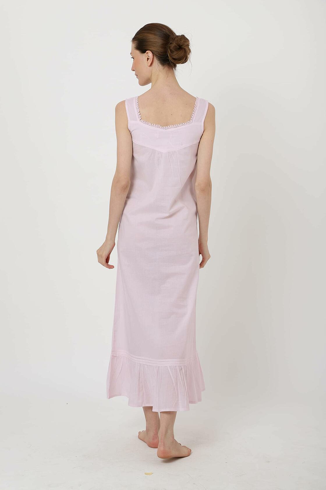 Miss Lavish London Pink Victorian Sleeveless Nightgown Cotton Size 6