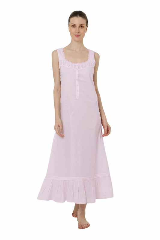 Miss Lavish London Pink Victorian Sleeveless Nightgown Cotton Size 6