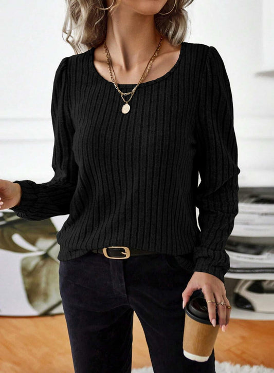 Samefar Womens Tunic Top Long Sleeve Lightweight Knit Black Size XXL