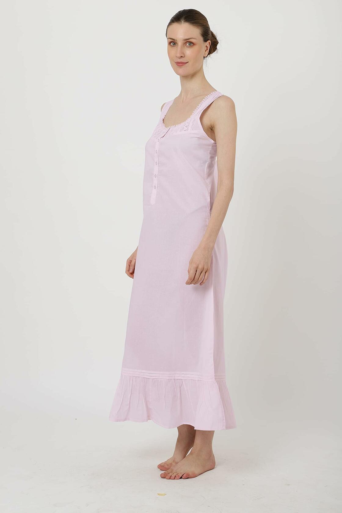 Miss Lavish London Pink Victorian Sleeveless Nightgown Cotton Size 6