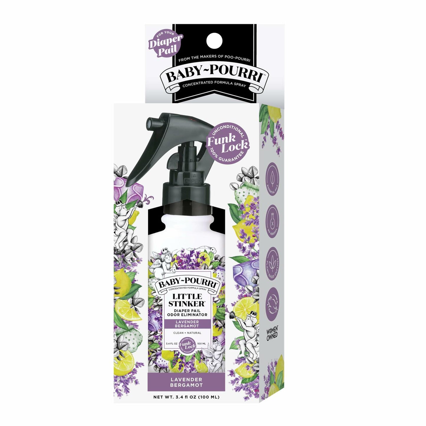 Baby-Pourri Little Stinker Diaper Pail Spray 3.4oz Lavender Bergamot Vanilla