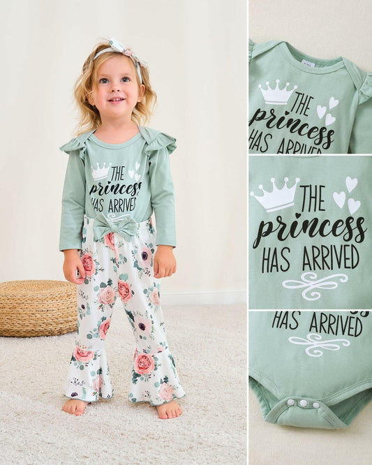 SODLON Baby Girl Ruffle Romper & Pink Striped Pants Size 12-18M