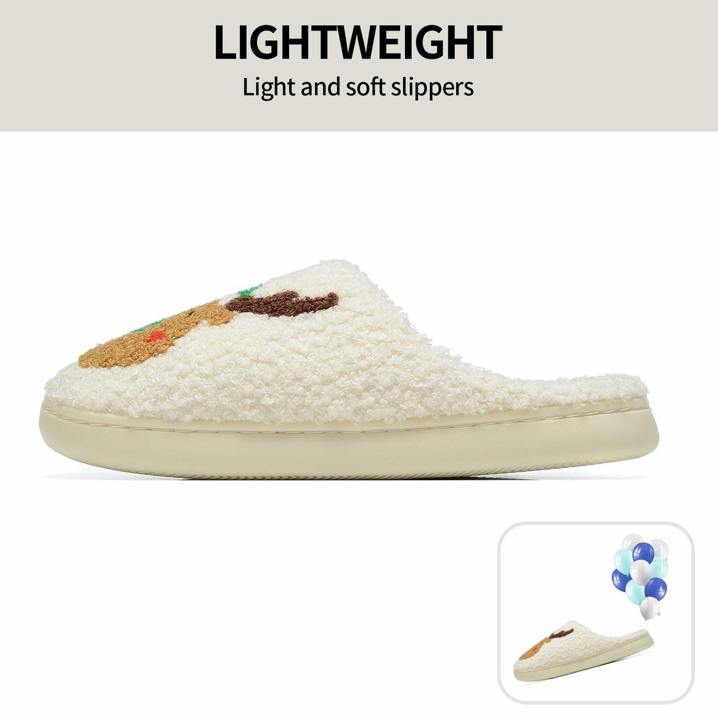 Jogyew Women Christmas Reindeer Holiday Slippers Red Size US 6-7B(M)