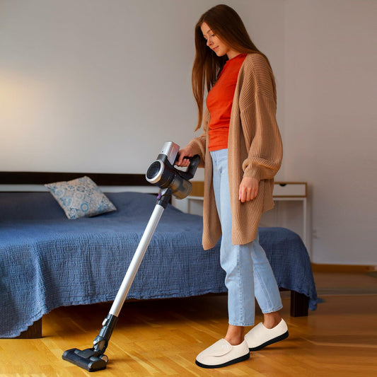 HARENCE Women's Slippers Memory Foam Adjustable Fur Lined Size 38/39