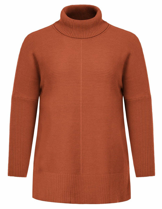 Hanna Nikole Plus Size Cowl Neck Sweater Long Sleeve Orange Size 16