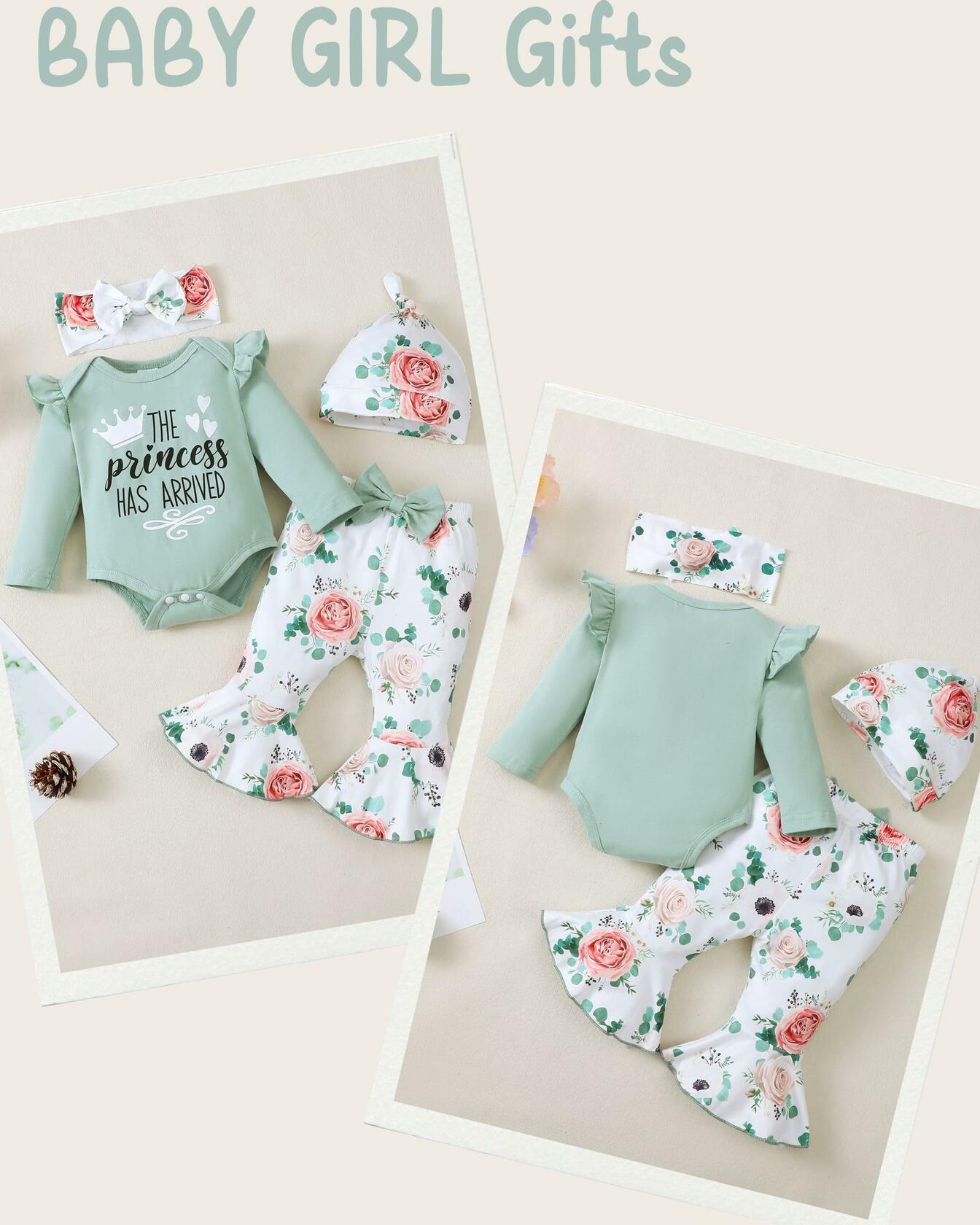 SODLON Baby Girl Ruffle Romper & Pink Striped Pants Size 12-18M