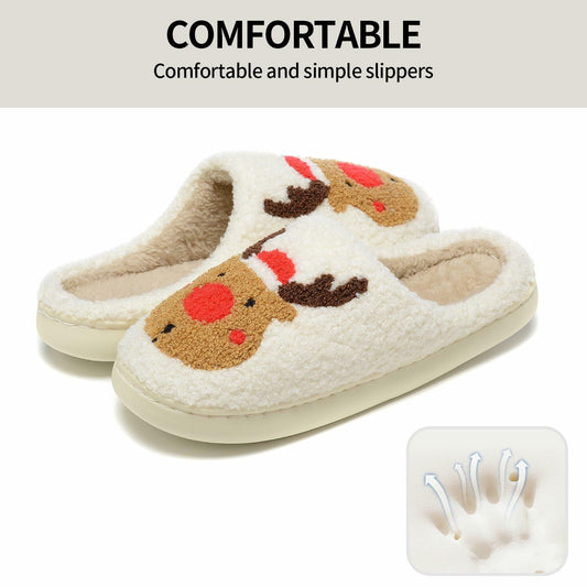 Jogyew Women Christmas Reindeer Holiday Slippers Red Size US 6-7B(M)