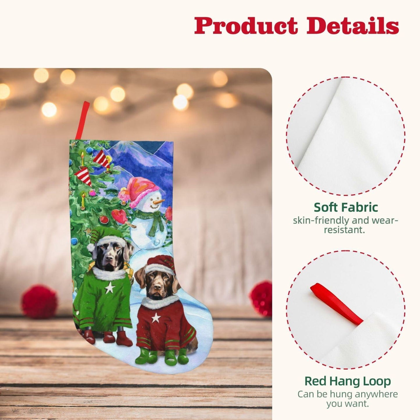 MOLAIGIN Christmas Black Labrador Chocolate lab Santa Dog Retriever 18 Inches