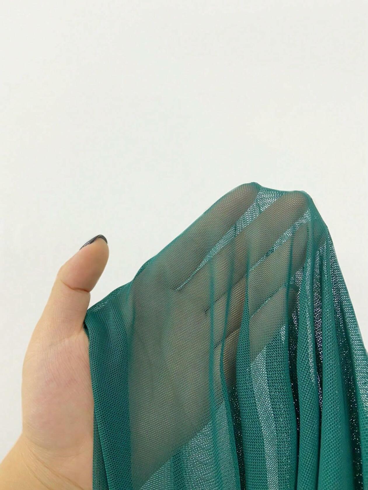 Verdusa Women's Mesh Babydoll Nightdress Crisscross V Neck Green Size L