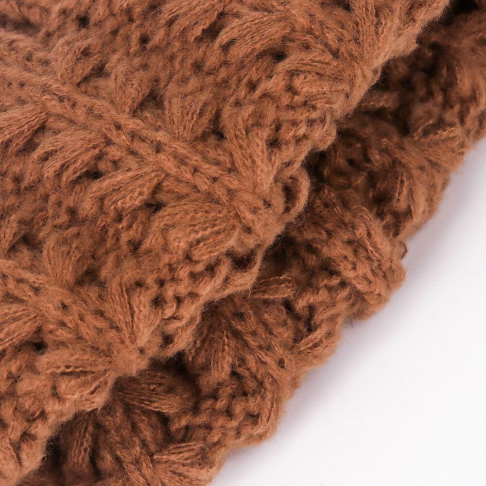 Wander Agio Women's Wool Knit Beanie & Scarf Set Grey 5pcs