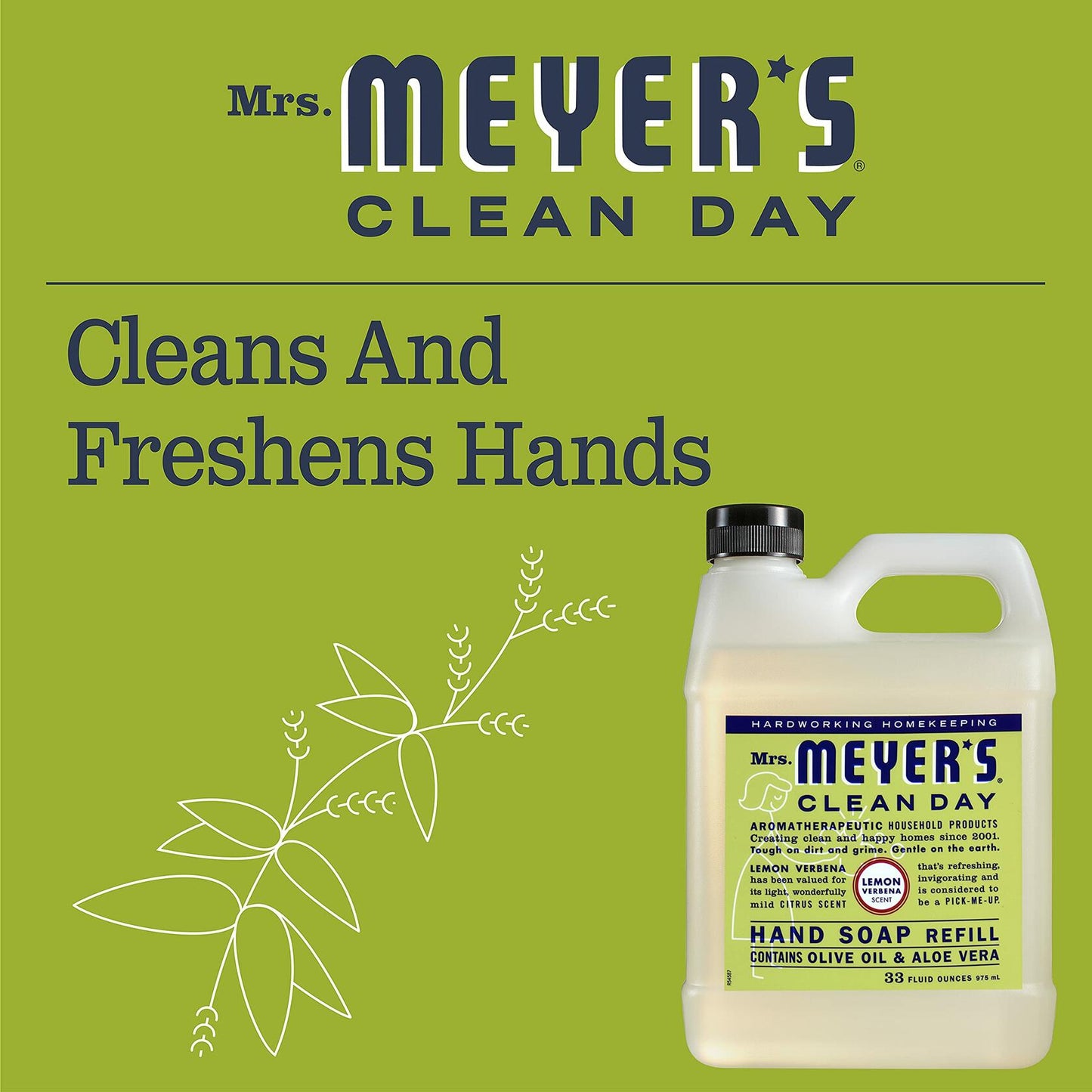 Mrs. Meyer's Clean Day Liquid Hand Soap Refill Lemon Verbena 33 Fl Oz